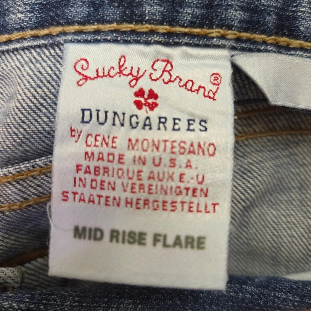 Lucky Brand Mid Rise Flare Jeans Blue Medium Wash Made in USA Womens Size 6/28